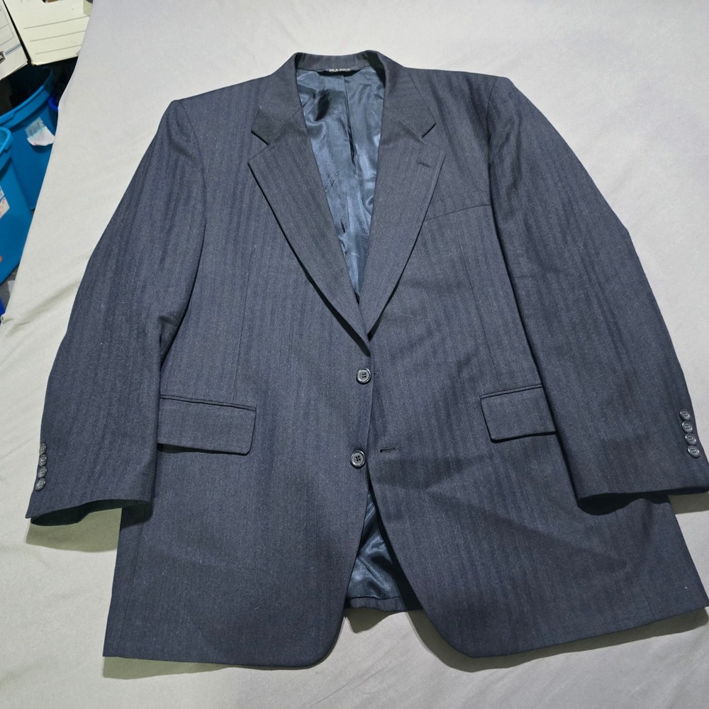 Jos. A. Bank Blazer Mens 44L navy Herringbone Wool Executive Collection